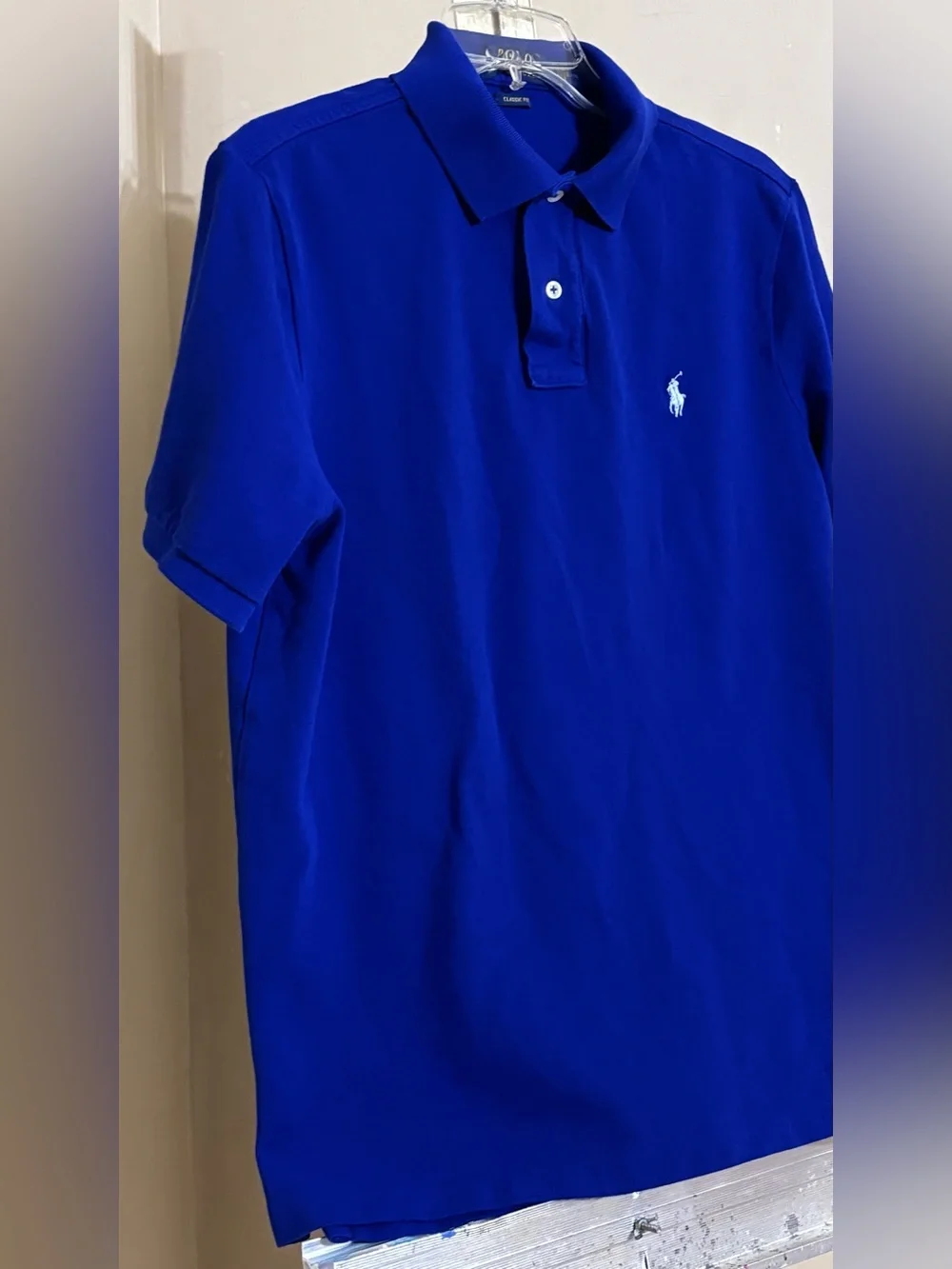 Ralph Lauren Men’s Polo Shirt - Cobalt Blue with White Logo Sz Medium